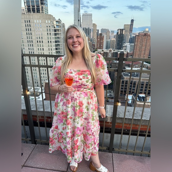 Abercrombie & Fitch Emerson Angel Sleeve Midi Dress - Picture 7 of 7